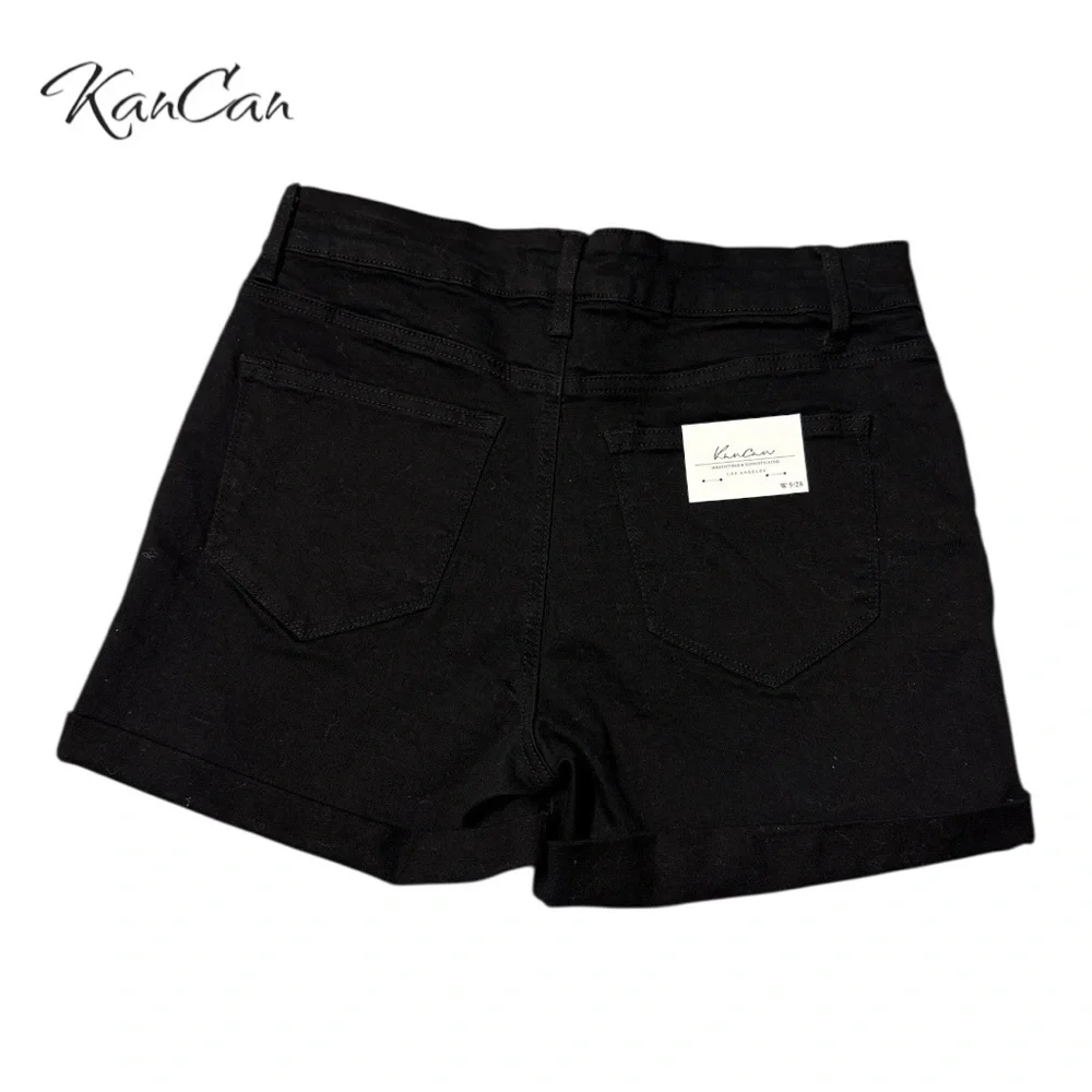 NWT KanCan Black Distressed Jean Shorts - Picture 3 of 11